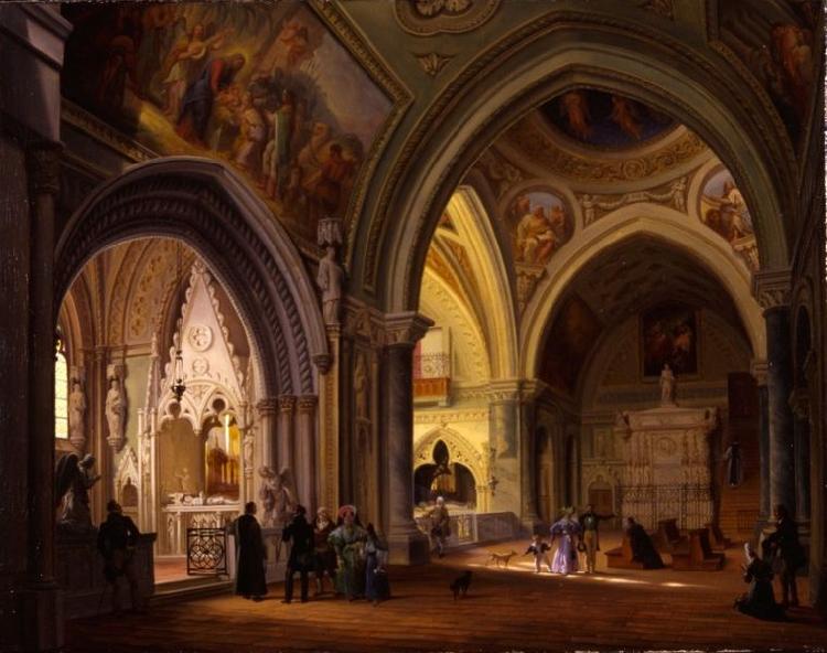 Giovanni Migliara Interno del monastero di Altacomba oil painting image